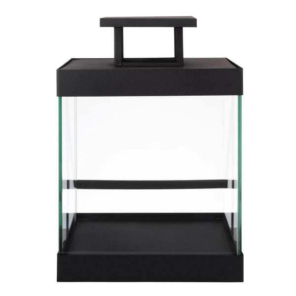 Windlicht Finny zwart metaal met glas - maat Large