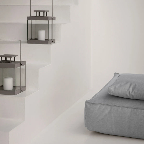 Windlicht Finny zwart metaal met glas - maat S