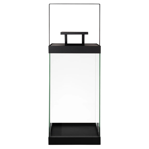 Windlicht Finny zwart metaal met glas - maat Large