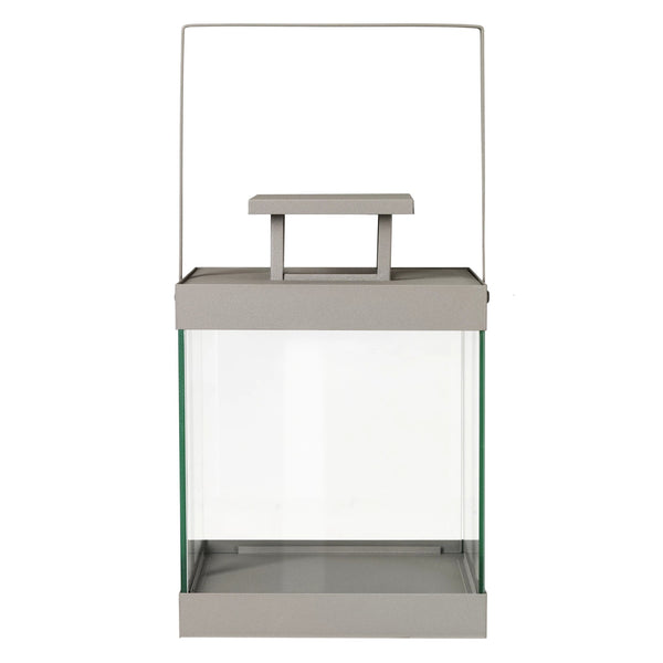 Windlicht Finny Taupe metaal met glas - maat S