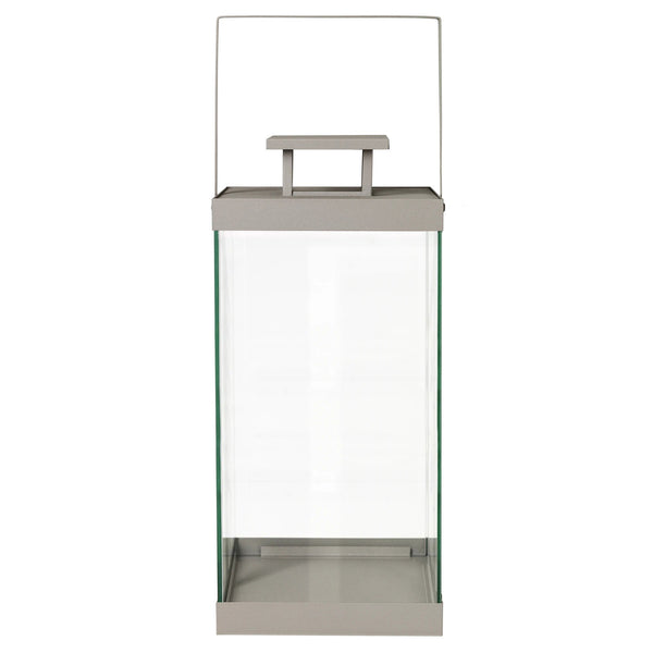 Windlicht Finny Taupe metaal met glas - maat L