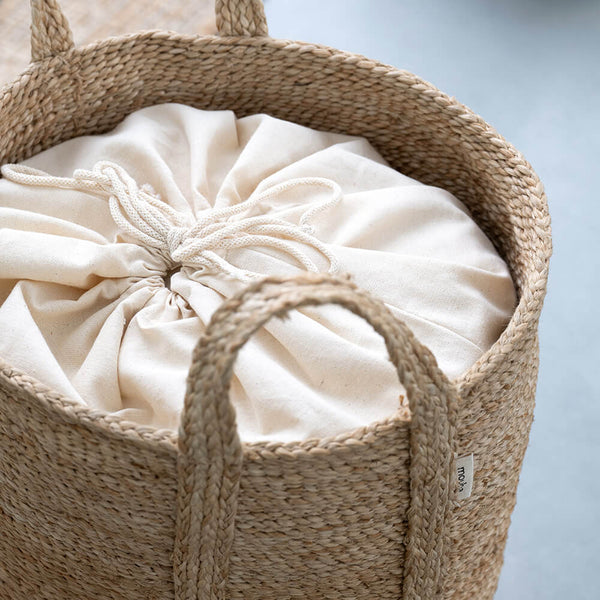Hoge Jute Mand - Wasmand - Naturel - Large