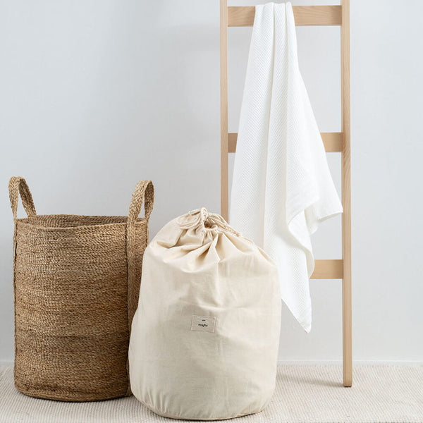 Hoge Jute Mand - Wasmand - Naturel - Large