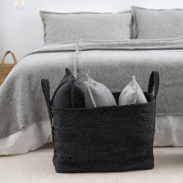 Jute Mand - Wasmand - Zwart - Large