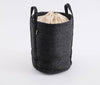 Hoge Jute Mand - Wasmand - Zwart - Large