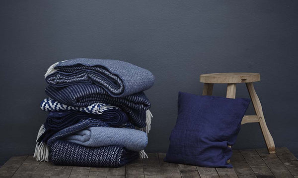 Klippan plaid wol Stella - Blue - Deken