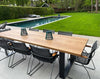 Massief Eiken tafel met witte of zwarte strippoten - outdoor use