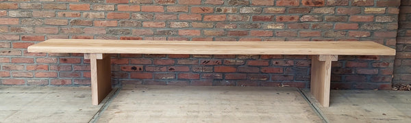 Massief Eiken zitbank met massief eiken poten