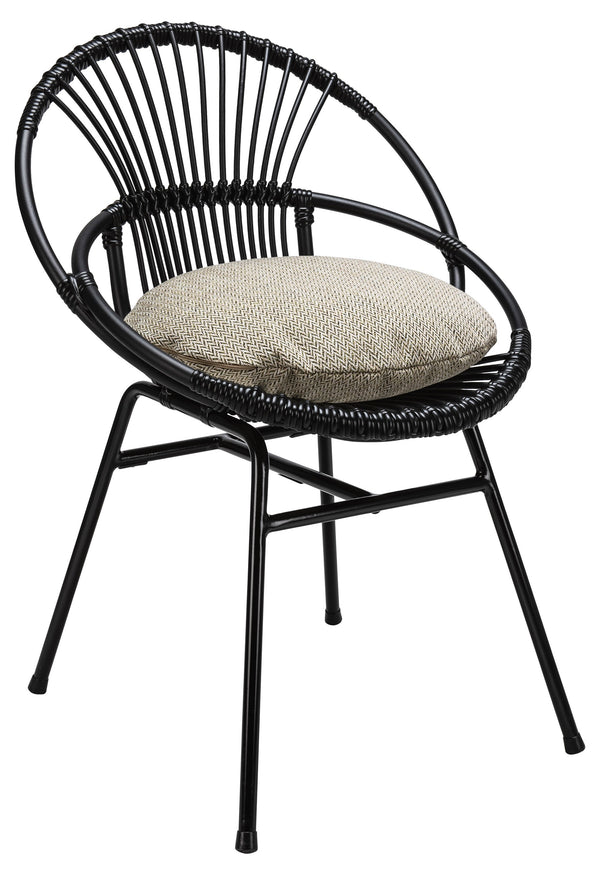 SATELLIET TWINE SC ROTAN STOEL - OUTDOOR USE-BLACK