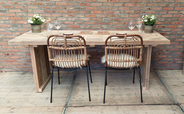 STEIGERHOUTEN EETTAFEL - 220CM X 80CM LENGTE