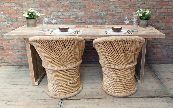 STEIGERHOUTEN EETTAFEL - 220CM X 80CM LENGTE