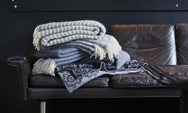 Klippan plaid wol Stella - Blue - Deken