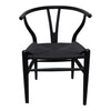 WISHBONE CHAIR-Y-CHAIR -WISHBONE STOEL ZWART + ZWARTE ZITTING-EETKAMERSTOEL