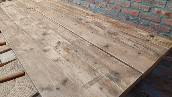 STEIGERHOUTEN EETTAFEL -  220CM X 90CM - 2 BLADEN