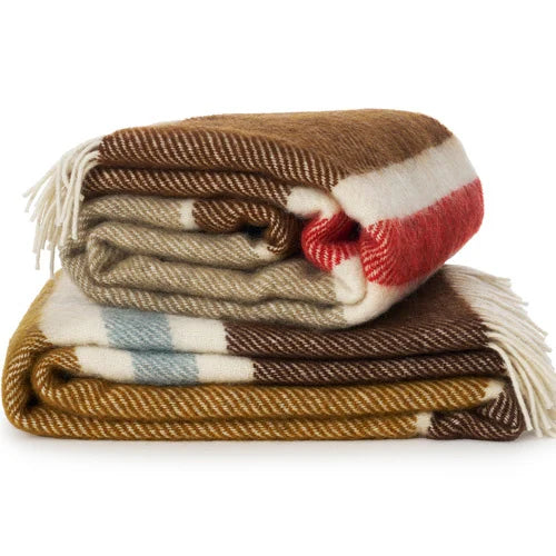 Klippan - plaid - Gotland stripe - 25% brushed Gotland wol 75% lamswoll - 130cm x 200cm