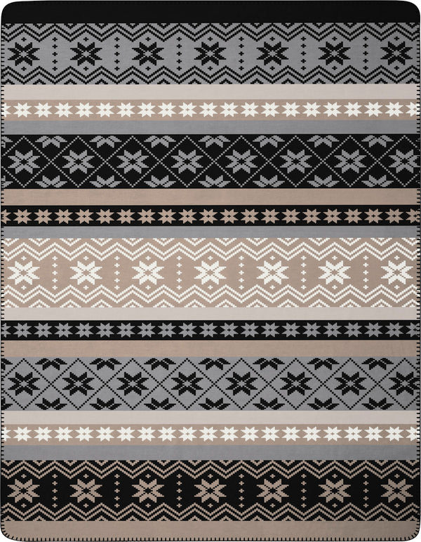 Woondeken - Plaid Grijs / beige Kerstmotief