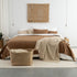 Herringbone deken Camel  220cm  x 240cm - Visgraat plaid - wol