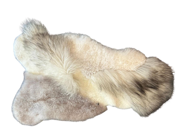 Basic schapenpatch vacht  - Natuurlijk beige gemend