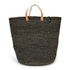 Mand met lederen Handvaten Wol/Sisal - Large
