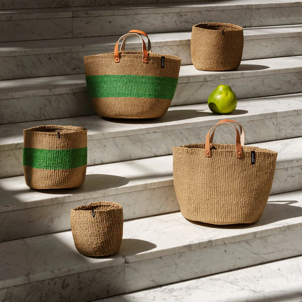 Mand met Lederen handvaten - Naturel - M