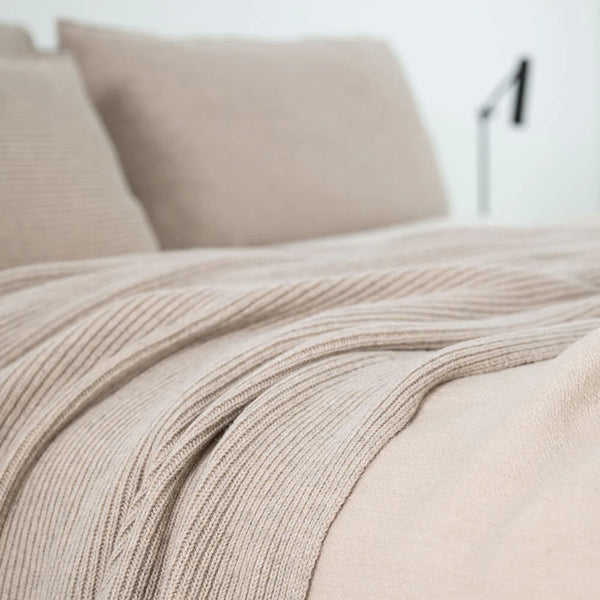 Moyha - plaid - woondeken - klassiek premium deken beige - 130cm x 170cm