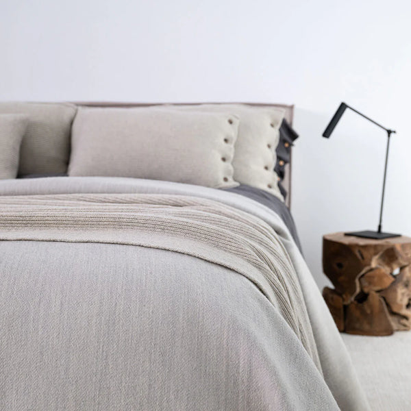Moyha - plaid - woondeken - klassiek premium deken crème grijze deken - 130cm x 170cm