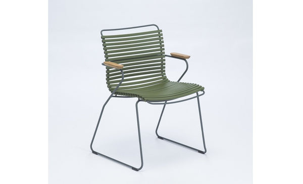 CLICK DINING CHAIR ARMREST OLIVE GREEN PVC