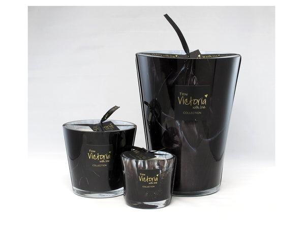 Victoria with Love Kaars - Marble Black - Trio van kaarsen