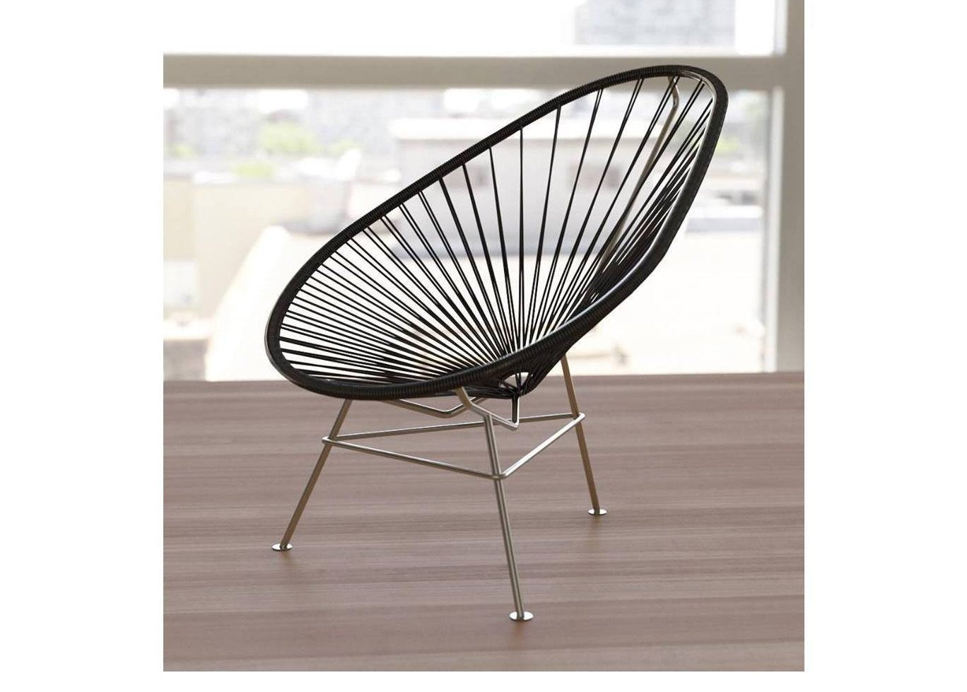 Acapulco stoel zwart met chrome frame