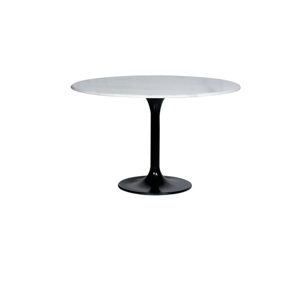 Marmeren eettafel-  rond - wit - 120cm diameter