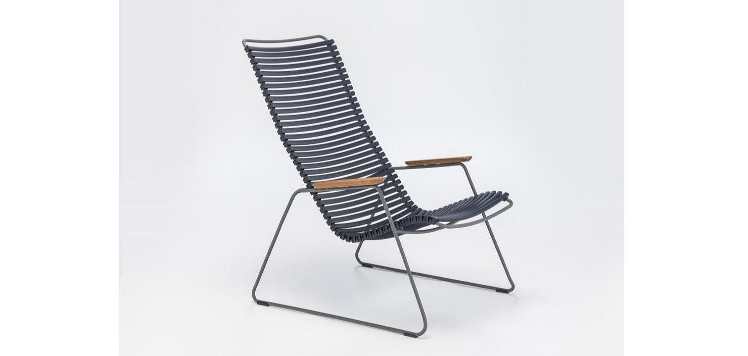 CLICK LOUNGE CHAIR BLACK -OUTDOOR STOEL HOUE ZWART-PVC
