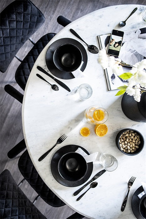 Marmeren eettafel-  rond - wit - 120cm diameter