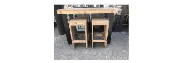 PROMO STEIGERHOUTEN BARTAFEL MET ZWARTE STRIPPOTEN