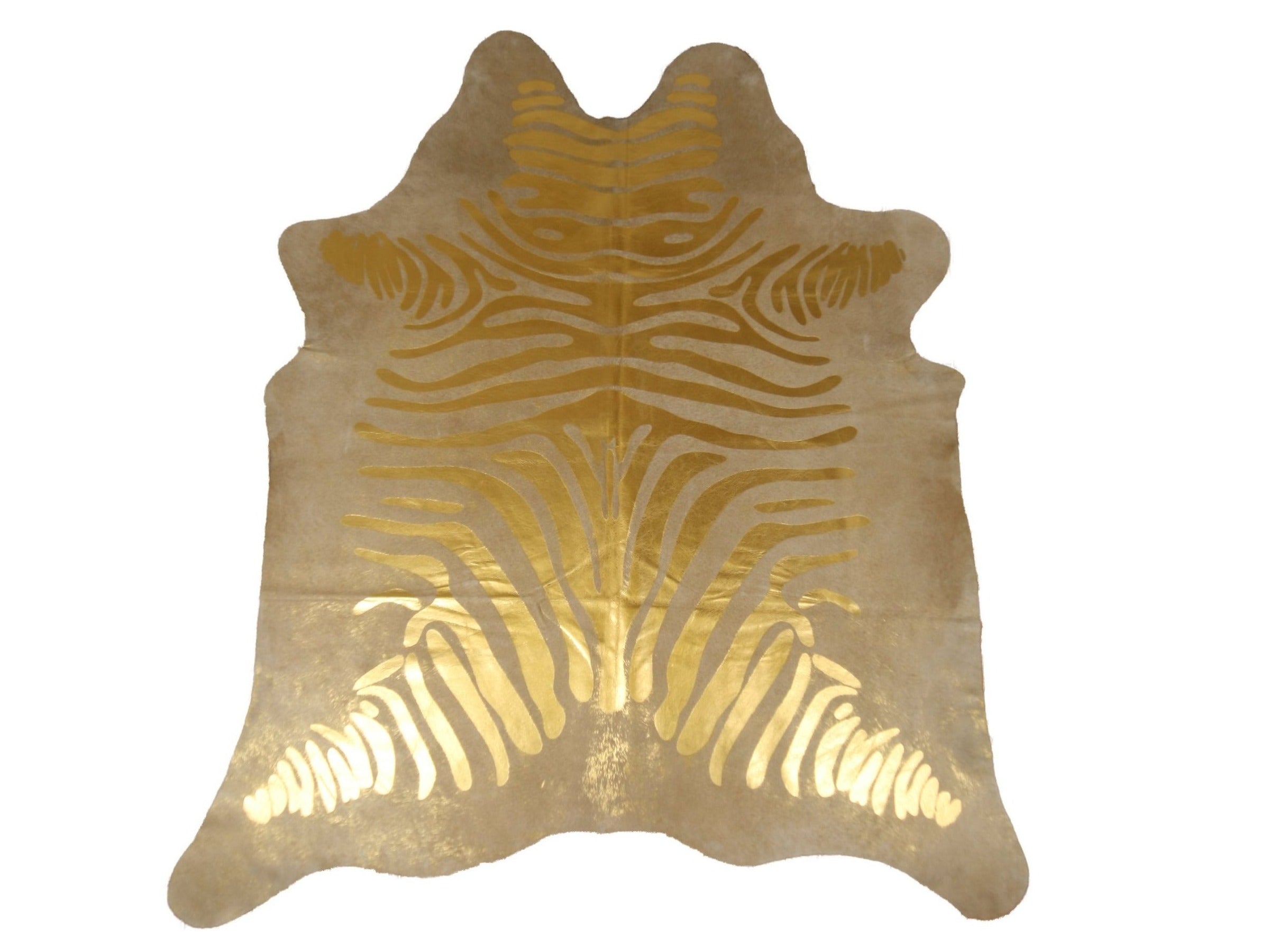 KOEHUID GEPRINTE ZEBRA GOUD