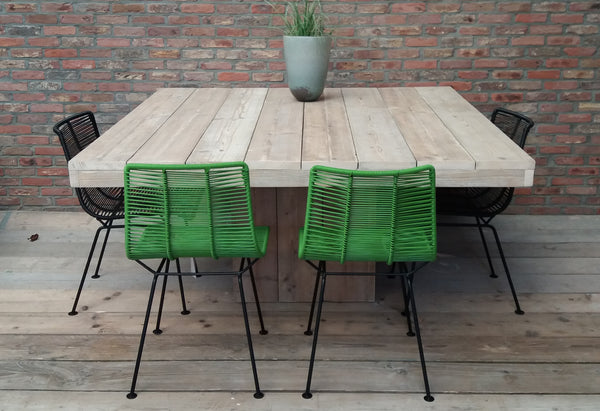 STEIGERHOUTEN TAFEL MET STEUNBLOK