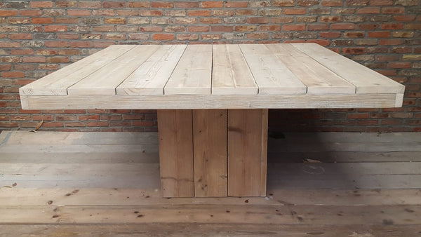 STEIGERHOUTEN TAFEL MET STEUNBLOK