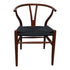 WISHBONE CHAIR-Y-CHAIR -WISHBONE STOEL WALNOOT + ZWARTE  ZITTING-EETKAMERSTOEL