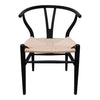 WISHBONE CHAIR-Y-CHAIR -WISHBONE STOEL ZWART + NATUREL ZITTING-EETKAMERSTOEL