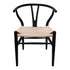 WISHBONE CHAIR-Y-CHAIR -WISHBONE STOEL ZWART + NATUREL ZITTING-EETKAMERSTOEL