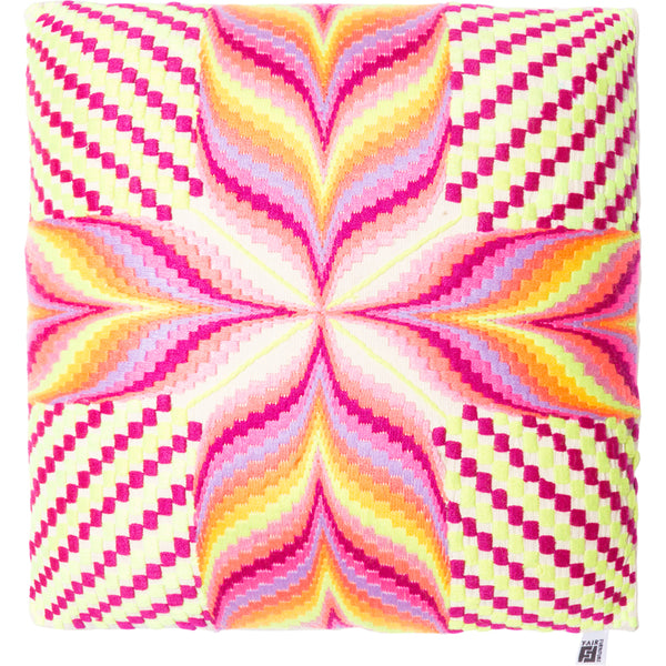 Kleurrijk Mexicaans kussen - roos/ geel  - 45cm x 45cm