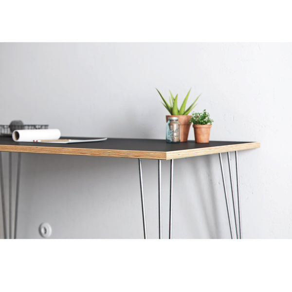 FORMICA TAFEL GREY MET PIN POTEN