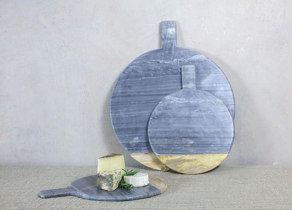 NKUKU BWARI LARGE ROUND MARMER BOARD GREY