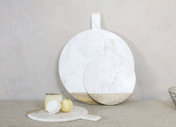 NKUKU BWARI ROUND MARMER BOARD WHITE