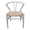 WISHBONE CHAIR-Y-CHAIR -WISHBONE STOEL ESSENHOUT WHITE+NATUREL  ZITTING-EETKAMERSTOEL