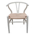 WISHBONE CHAIR-Y-CHAIR -WISHBONE STOEL ESSENHOUT WHITE+NATUREL  ZITTING-EETKAMERSTOEL